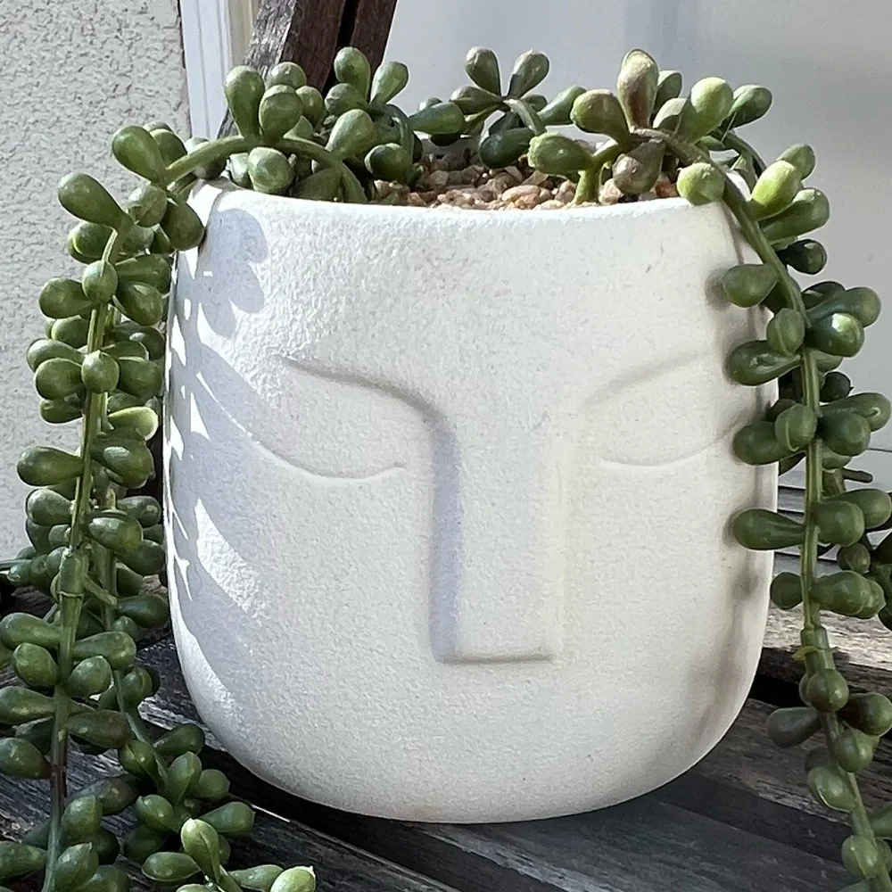 Faux String of Pearls in Face Pot